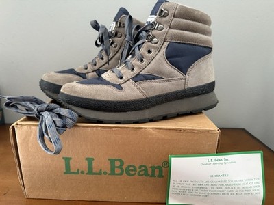 VTG L.L. Bean Hiking Boots Womens Size 8 Thinsulate Suede Gray Blue Snow Sneaker