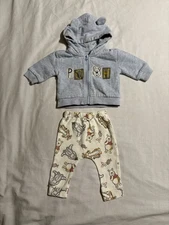 Winnie the Pooh Disney Parks Baby Outfit Set Pants Hoodie With Ears Sz 3 Months
