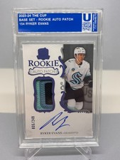 23-24 RYKER EVANS 154 Rookie PATCH AUTO /249 Seattle Kraken UD The Cup
