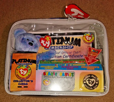 Ty Beanie Babies Platinum Membership Collectors Set With Cards Bear In Silver