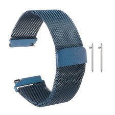 22mm Stainless Steel Metal Mesh Watch Band with Magnetic Buckle, Dark Green