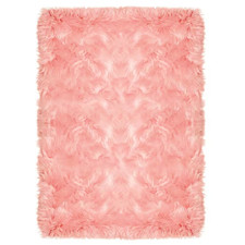Sheepskin Faux Furry Pink Cozy Rugs 2 Ft. X 3 Ft. Area Rug