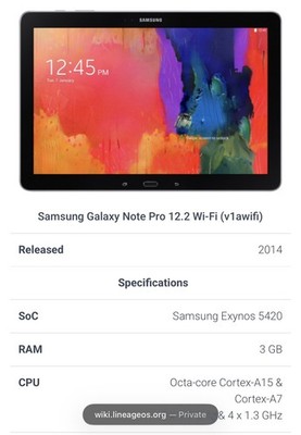 Samsung Galaxy Note Pro SM-P900 12.2'' White Wi-Fi 32GB 3GB Ram Android Tablet