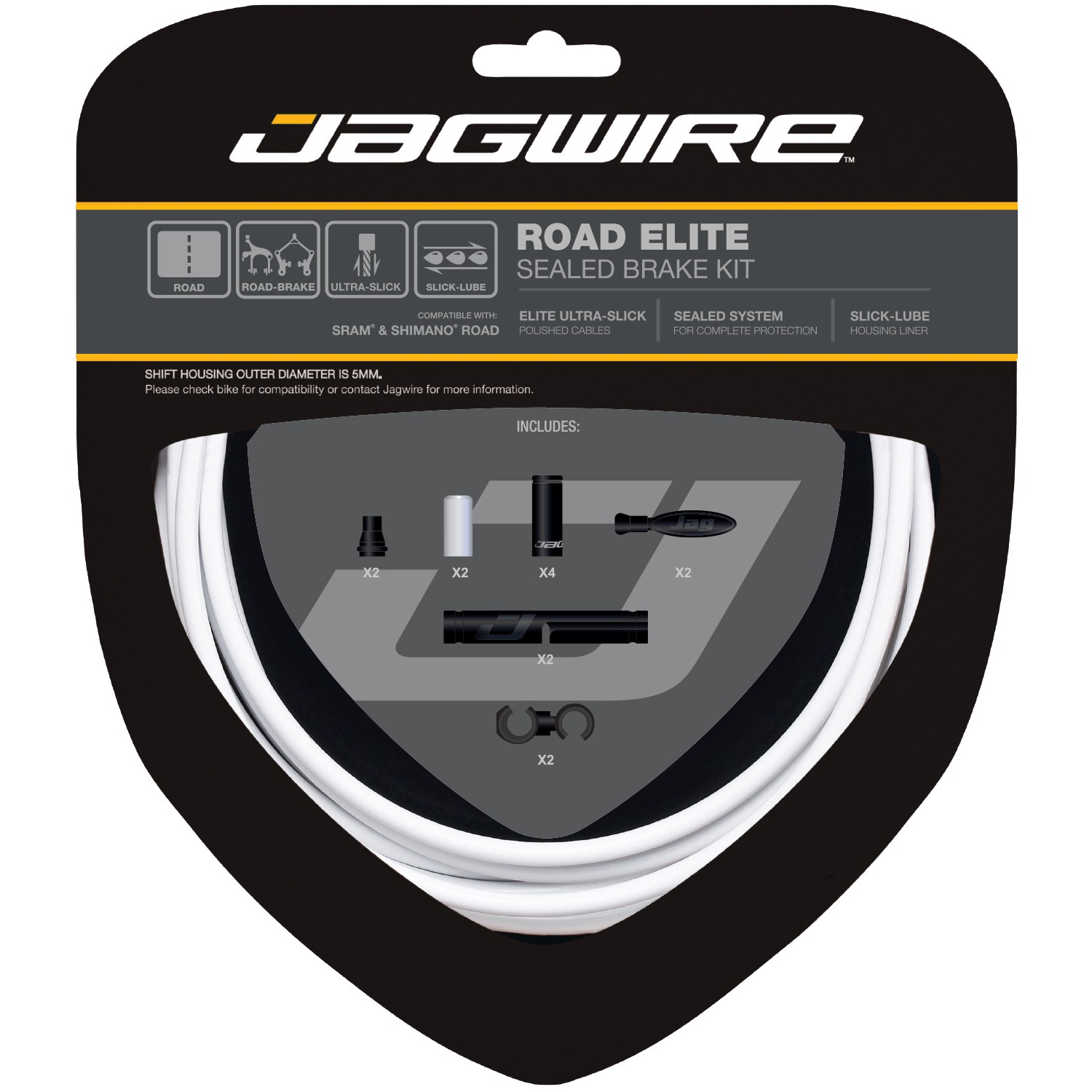 Câble de frein étanche Road Elite blanc pour un freinage précis