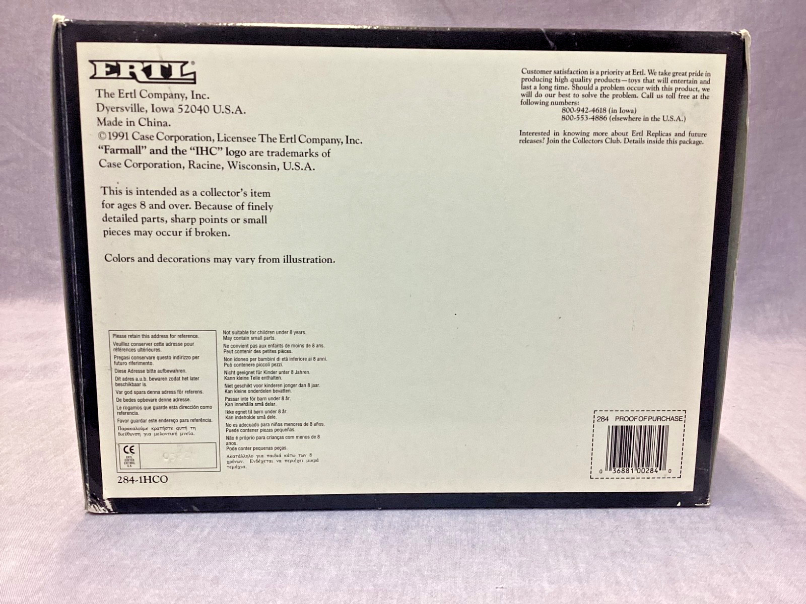 ERTL #284 McCORMICK-DEERING PRECISION CLASSICS #1 - THE FARMALL REGULAR TRACTOR