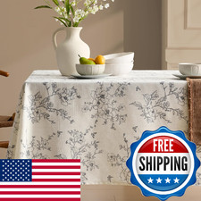Rustic Linen Table Cloth Rectangle Tables Farmhouse Vintage French Floral Tablec