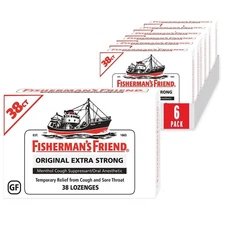 6 Pack Fisherman's Friend Cough Drops, Original 38 Ct each total ( 228 Ct ) Each