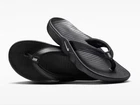 NIKE MARINA SLIDE BLACK/WHITE FLIP FLOPS THONG SANDALS (RUNS SMALL) WOMEN SIZES