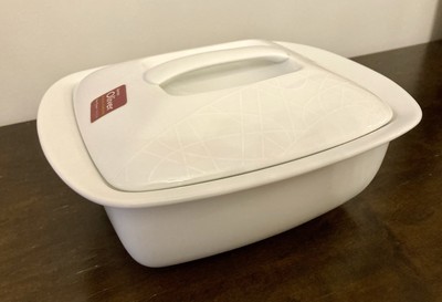 Jamie Oliver Royal Worcester White Easy Pleaser Covered Casserole Baker 2 Qt NEW