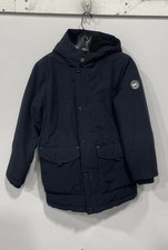 Michael Kors Boys Blue Long Sleeve Full-zip Hooded Parka Jacket Size 10/12