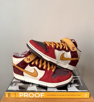 Nike Dunk Mid Pro SB  Vapor  Deep Burgundy/Bronze Size 7.5 314383-671