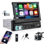 7" Single 1 DIN Car Stereo Touch Screen Radio Bluetooth MP5 Player USB Flip Out