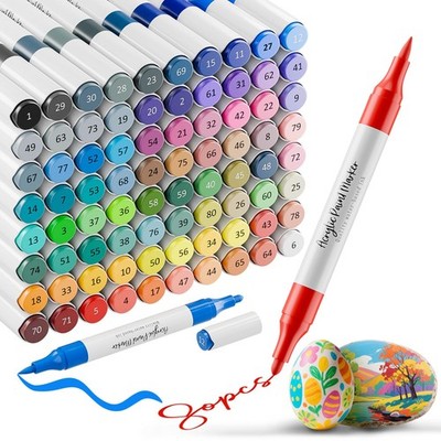 Dual Tip Acrylic Paint Markers Brush Tip Permanent Fabric Pens 80 Pcs