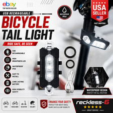 Bicycle Tail Light USB Rechargeable Waterproof LED Bike Rear Light Safety Lamp