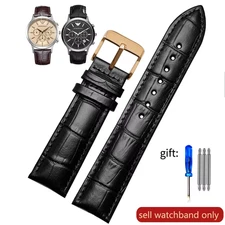 Genuine Leather Watch Strap for Armani Watch Band Ar1605 1637 2480 Men'S and Wom