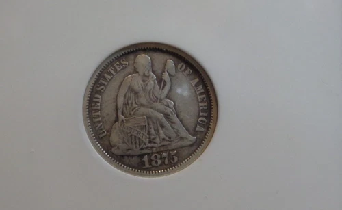 1875 seated liberty dime VF DGS graded great type coin