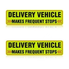 2 Pcs Delivery Driver Magnet Reflective Delivery Sign Frequent Stops Car Magnet