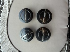 Set Of 4 Genuine Chrysler Oem Wheel Center Caps -mineral Grey Chrome Wing Logo