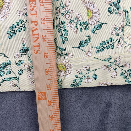 VTG Vest Women Small 4 Pants Set Denim Yellow Sun Flower Artsy Park 90s Nature - Picture 18 of 19