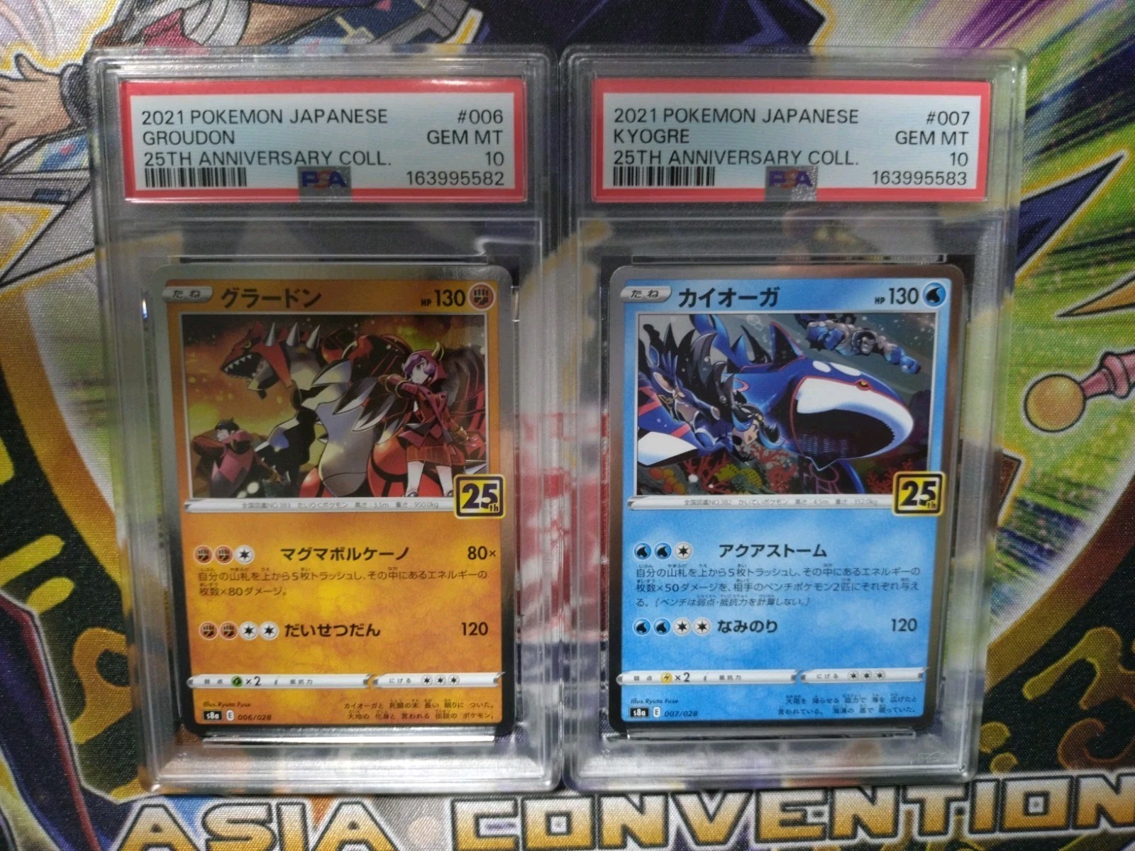 PSA 10 Groudon Kyogre 006/028 007/028 Holo Japanese Pokemon 25th Anniversary
