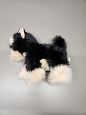Ganz Black  Cream Terrier Puppy Dog Plush Stuffed Animal Toy Fluffy Soft