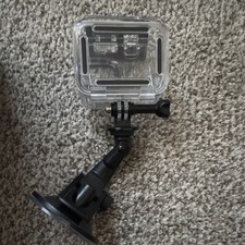 Waterproof Case w/ Suction Cup Mount for GoPro HERO, Clear/Black Plastic