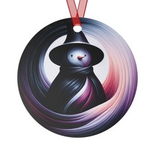 Witch Hat Modern Snowman Frosty Metal Christmas Ornament Dark Edgy Gothic Decor