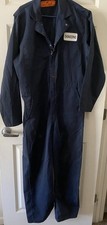 Red Kap Men Overall One Piece Size 42-RG Blue Jumpsuit Canvas Pockets Zip Up
