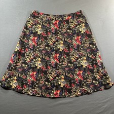 Sag Harbor Women's Multicolor Polyester Floral Paisley A-Line Midi Skirt Size 16