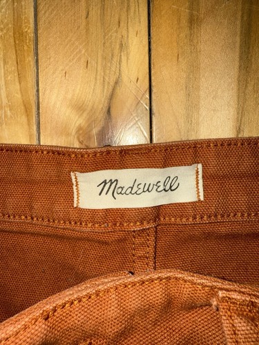 Madewell Slim Emmett Wide Leg Crop Burnt Orange Pants Women’s Size 32 Fits 32x25 - Picture 2 of 9