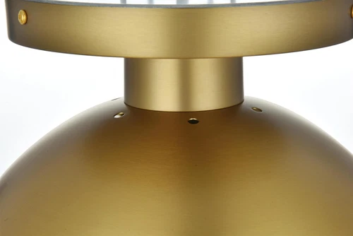 Living District Eclipse 12" Flush Mount Frosted White Shade In Satin Gold - Picture 6 of 9