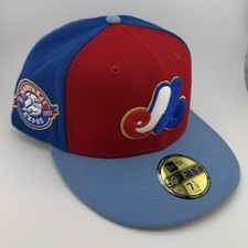 Myfitteds New Era Montreal Expos Fitted Hat 25yr Patch Sky Blue Red Green 7 1/2