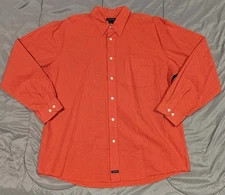 Vintage 90s Structure Shirt Mens XL Orange Stripes Checked Long Sleeve Button Up