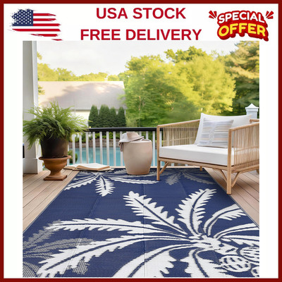 5x8/8x10/9x12 FT Portable Outdoor Waterproof Patio Camping Rug Mat for RV,Picnic