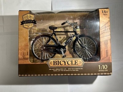 RETRO Black Bicycle Toy 1:10 Scale Diecast Metal Model