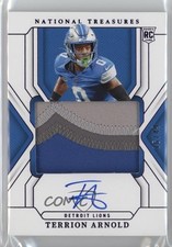 2024 National Treasures Rookie Purple 16/49 Terrion Arnold #185 Patch Auto 1fl4