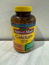New Nature Made Calcium With D3 600 mg 220 Tablets Value Size EXP 11/2028