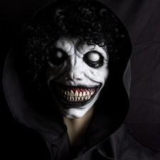 Smiling Demon Halloween Scary Mask, Latex Creepy Realistic Ghost Devil Zombie...
