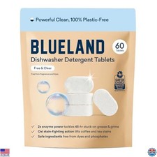 Plastic-Free Dishwasher Detergent Tablets, 60 Count, Eco-Friendly  Natural