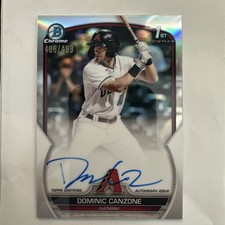 2023 Bowman Chrome Dominic Canzone Refractor Auto #/499 CPA-DC Mariners