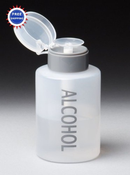 9 Ounce Refillable Empty Bottle with Flip Top Cap Gray Word 