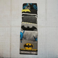 DC Comics BATMAN Casual Crew Socks Size 8-12 Set of 5