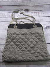 DKNY Women's Gray Quilted Crossbody Shoulder Bag