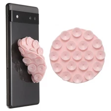 5 Pack Suction Phone Case, Round Double-Sided Suction Phone Grip, Light Pink