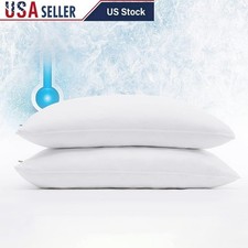 Cooling Pillow Protectors Soft Knit Fabric Zippered Stain Resistant Washable New