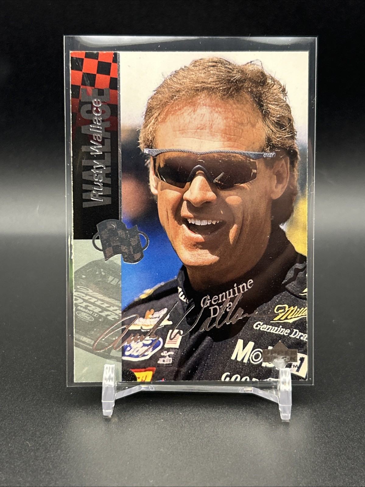 RUSTY WALLACE 1995 UPPER DECK #1  Sliver Signatures NASCAR