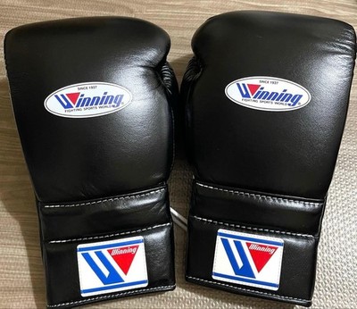 Winning Boxing Gloves MS600 Pro Lace-up Type 16oz Black Japan No
