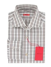 Kiton Dark Brown Plaid Cotton Shirt - Slim - 15.75/40 - KT9122319