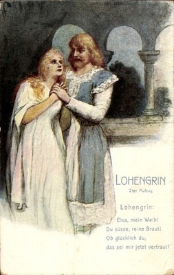 Artist Postcard Leeke, F., Lohengrin, Richard Wagner's Heroic Figures - 4901574