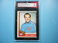 1974/75 O-PEE-CHEE NHL HOCKEY CARD #261 SCOTTY BOWMAN ROOKIE RC KSA 7 NM OPC